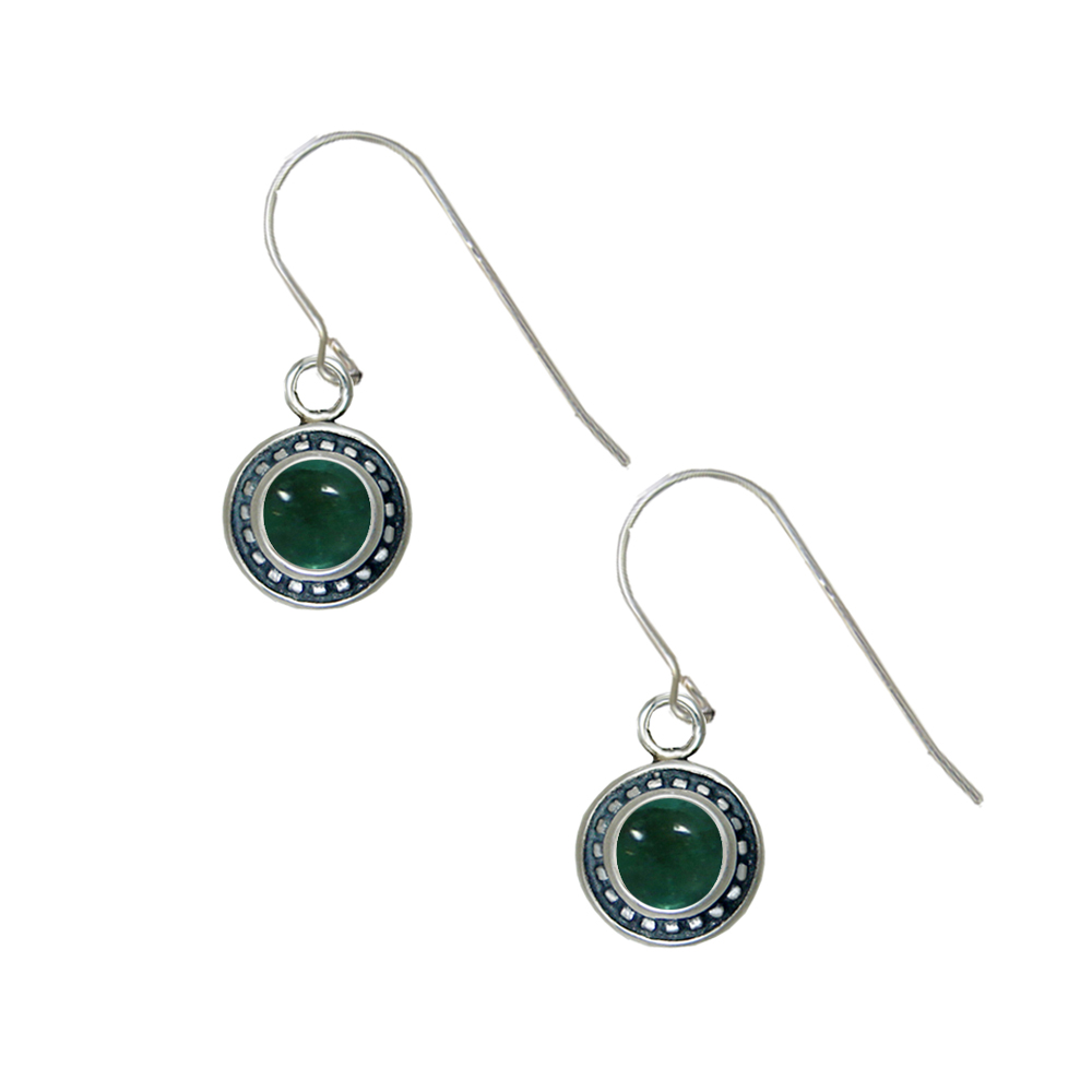 Sterling Silver Petite Fluorite Gemstone Drop Dangle Earrings